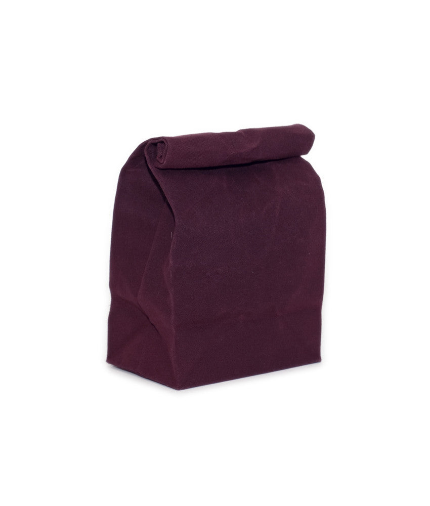 waxed canvas lunch bag berry maroon reusable eco friendly 