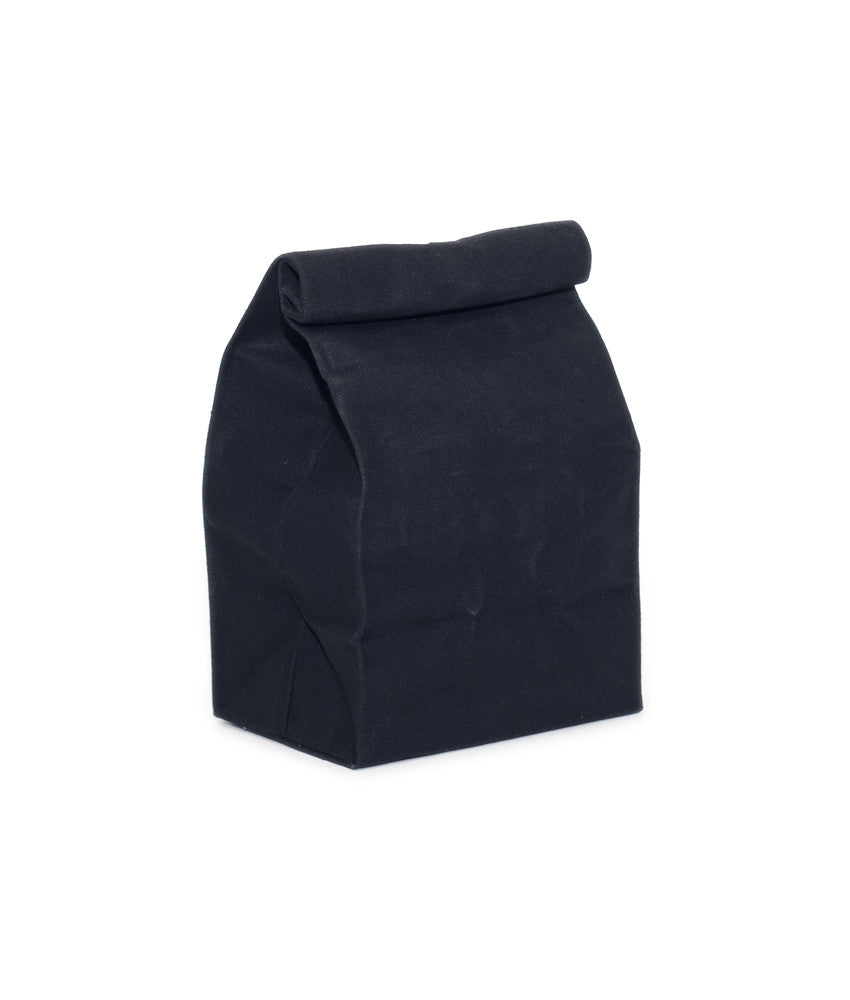 waxed canvas lunch bag black reusable eco friendly 