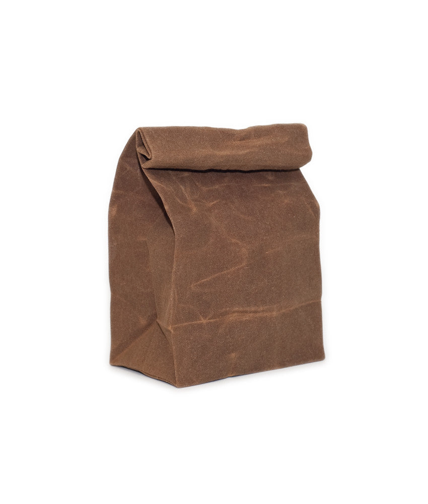 waxed canvas lunch bag brown reusable eco friendly 