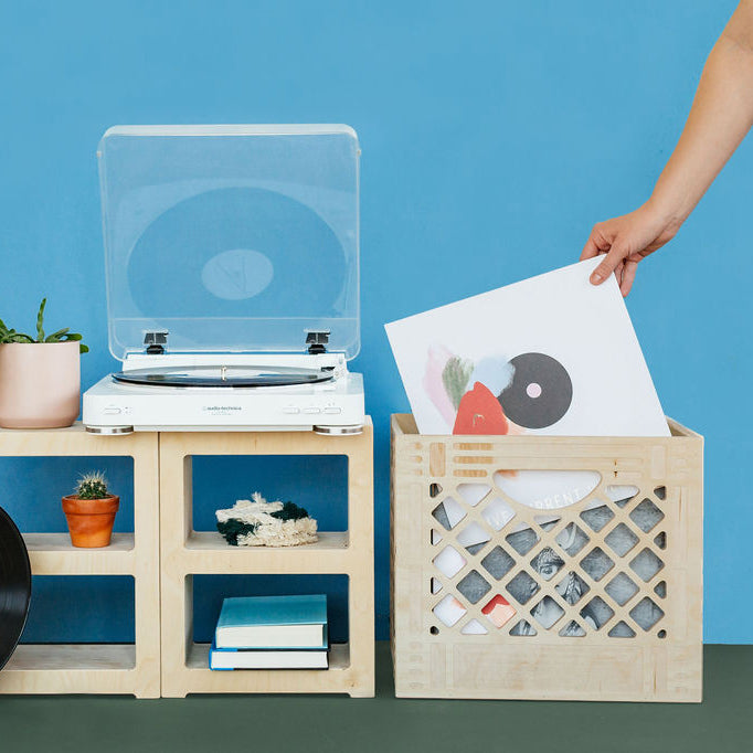 The Record Collector - Wooden Milk Crate
